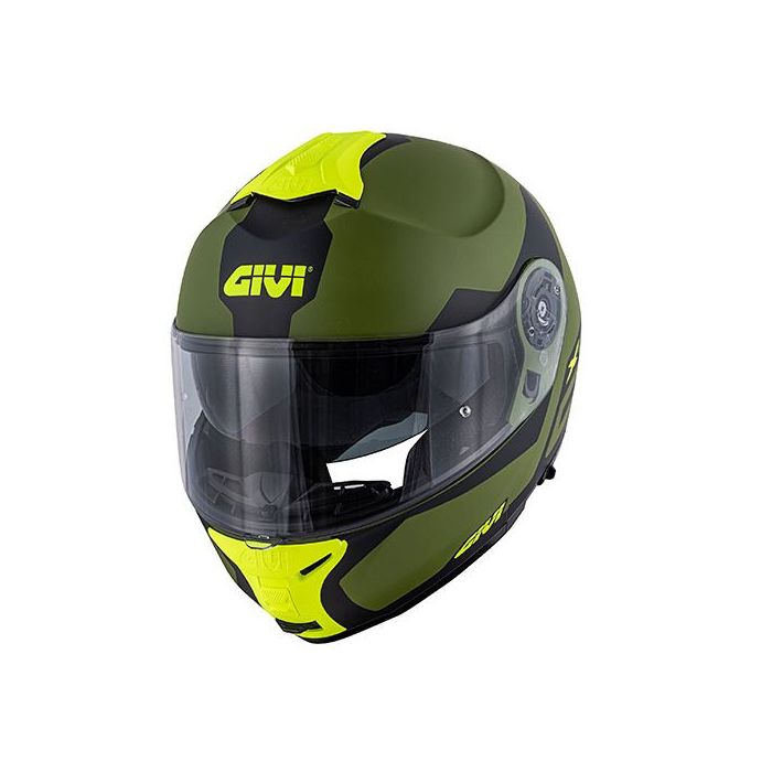 Givi X21 CHALLENGER SPIRIT modular helmet Matt Green Black Yellow