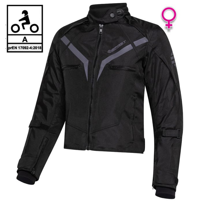 Giacca moto donna Befast GAMMA Lady CE certificata Nero