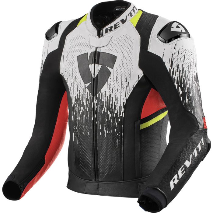 Rev'it Quantum 2 Air leather summer Jacket White Neon Red