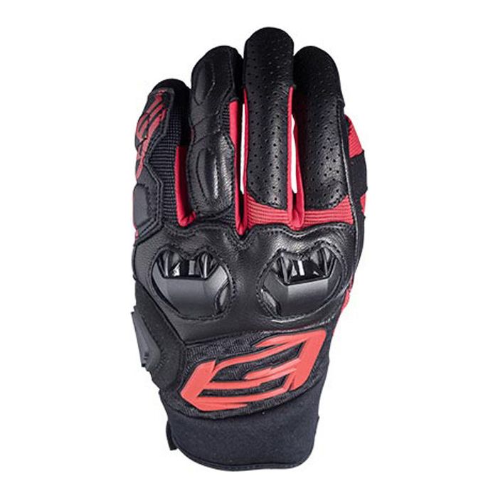 Five SF3 leather summer glovesBlack Red