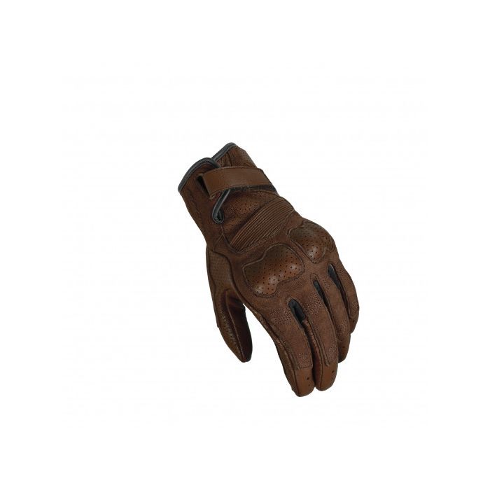 Macna Bold Black Brown Summer Leather Motorcycle Gloves