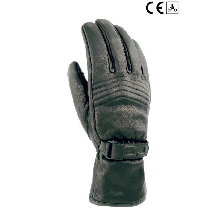 Black Leather Motorcycle Gloves OJ SPECIAL 2.1