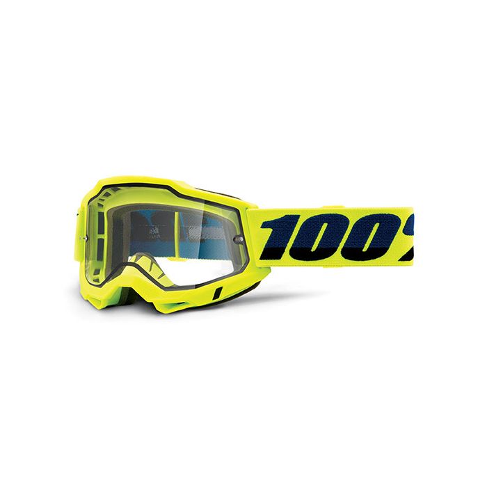 100% Accuri 2 enduro moto yellow cross goggle clear lens