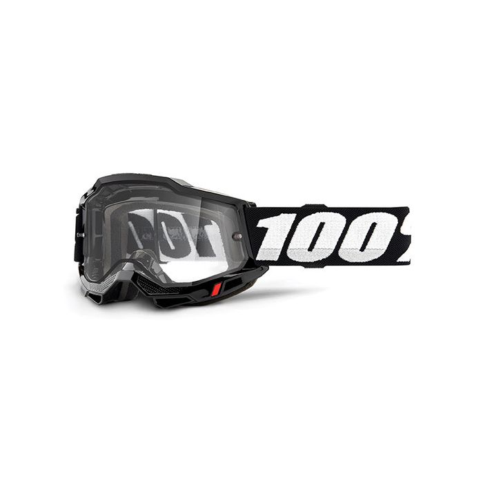 100% Accuri 2 enduro moto black cross goggle clear lens