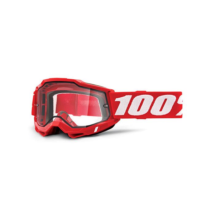 100% Accuri 2 enduro moto red cross goggle clear lens