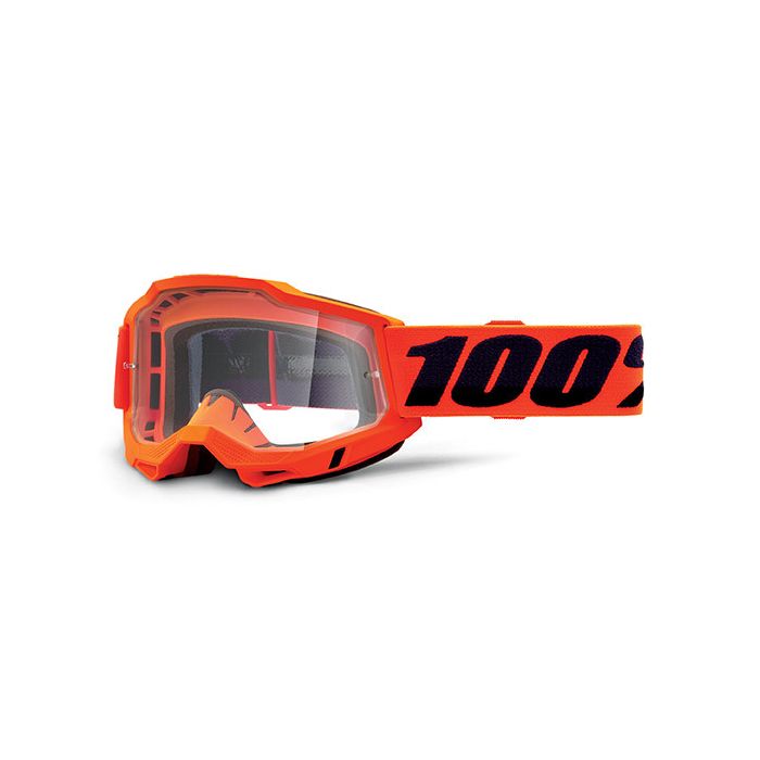 100% Accuri 2 otg orange cross goggle clear lens