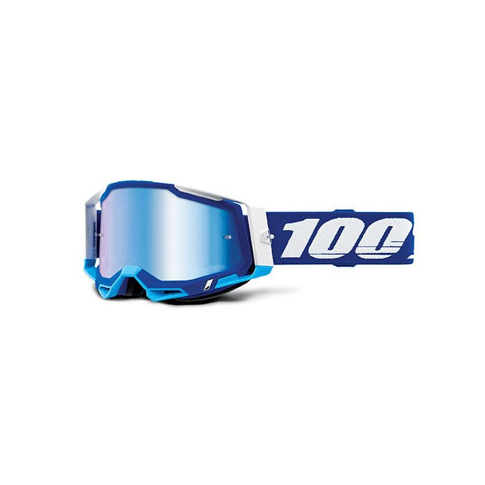 100% Racecraft 2 blue cross goggle mirror blu lens