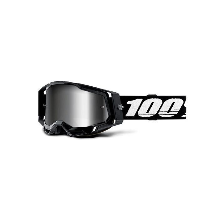 100% Racecraft 2 black cross goggle mirror silver lens