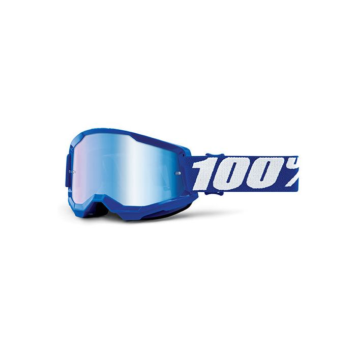 100% Strata 2 blue cross goggle mirror blu lens