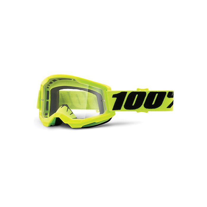 100% Strata 2 yellow cross goggle clear lens