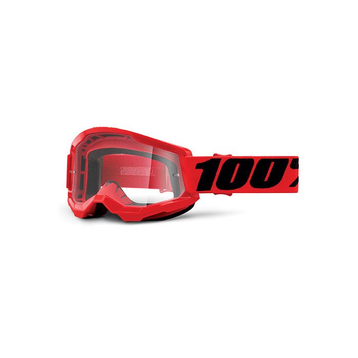 100% Strata 2 red cross goggle clear lens